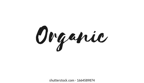 Organic text, hand drawn style lettering. Healthy food and restaurant label.