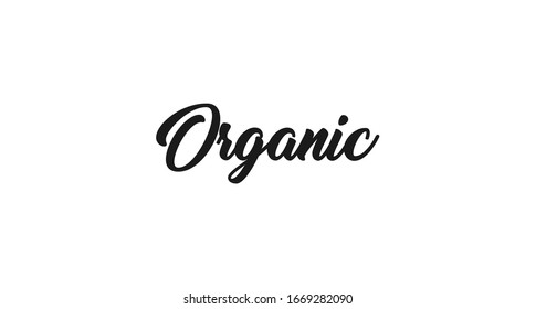 Texto orgánico, letra a mano. Etiqueta de comida y restaurante saludable.