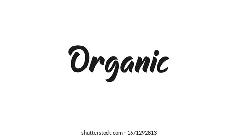 Texto orgánico, letra a mano. Etiqueta de comida y restaurante saludable.