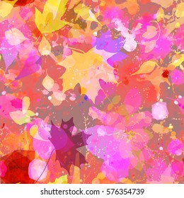 Organic texture with leaves. Seamless background