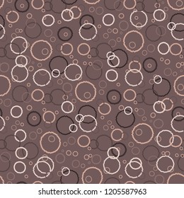 Organic textured rings seamless vector pattern background. Hand drawn circles illustration for trendy home decor, feminine fashion prints, cute Wallpaper, textiles, birthday party allover packaging.