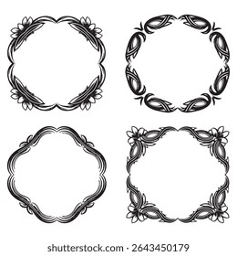 Organic and Timeless Vintage Decorative Floral Border Vector Collection
