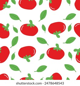 Organic Tomato fruits seamless pattern