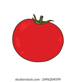 Organic tomato icon Flat illustration of organic tomato on white.