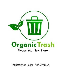 Organic trash logo template illustration