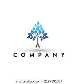 Organic tree logo, green leaf ecology nature logo