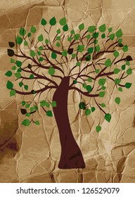 Organic tree on the paper background design