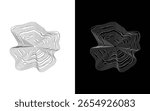 Organic tree rings pattern. Wooden topography circles. Abstract concentric lines. Rippled wavy shapes. Vector graphic.