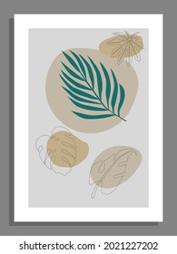 Organic trending tropical plants background for social media, poster, flyer