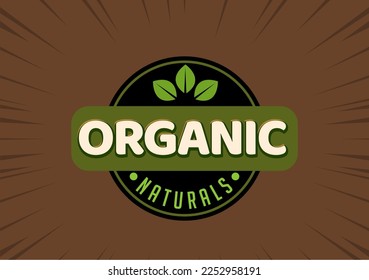 Organic typography text monogram. Organic logo with green leaf.
