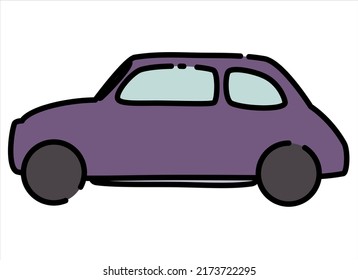 forma de coche de dibujos animados de vectores orgánicos