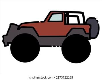 organic vector cartoon jeep shape