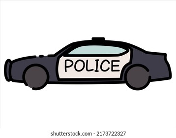 organic vector cartoon police car shape