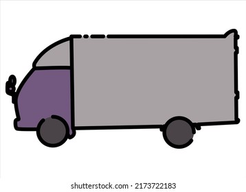 organic vector cartoon truck shape