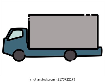 organic vector cartoon truck shape