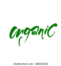 Organic. Vector design template. Modern brush calligraphy. lettering for logo, stamp, badge, label. 
