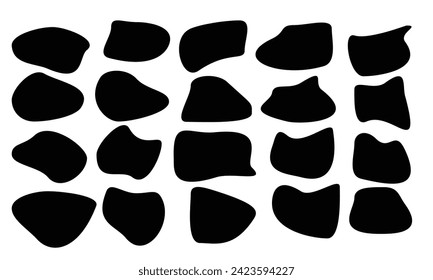 conjunto de ilustraciones vectoriales orgánicas, sombra líquida vectorial formas aleatorias