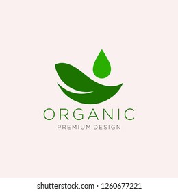 organic vector logo design. Logos of green leaf ecology nature element vector icon - Vector 