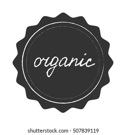 Organic, vector sign, hand-drawn illustration in chalk style.
