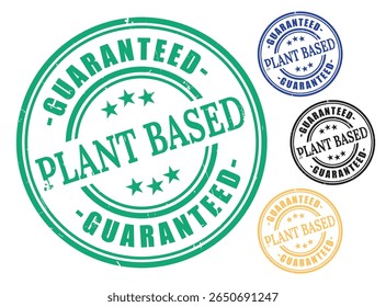 Organic Vegan Certification Vector Stamps, Plant-Based Label Pack