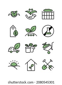 organic vegetable, organic farm thin line icon, editable stroke, best used for web or application, vector illustration EPS 10 File Format