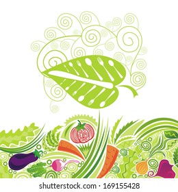 Organic vegetable food menu vector illustration