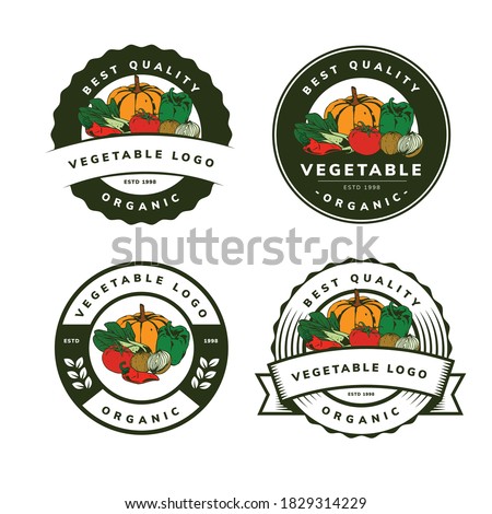 organic vegetable template logo design