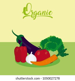 Organic vegetables cartoon