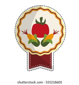 organic vegetables emblem icon imagevector illustration design 