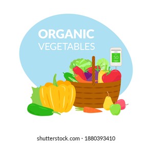 Organic vegetables and fruits. Products of local farmers.