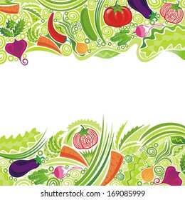 Organic vegetables menu vector illustration