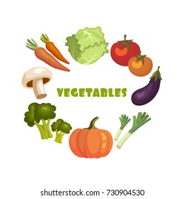 Organic vegetables. Vector illustration.