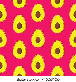 Organic vegetarian avocado seamless repeating pattern - flat style vector illustration