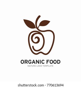 Organic, vegetarian, healthy food logo template