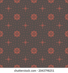 Organic vintage ornament. Vector pattern with liquid and wavy brown and red shapes. The illustration is used in the design of wallpapers, covers, packaging, paper, business cards, textiles.
