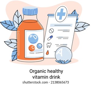 Organic and vitamin full beverage. Vegan detox food and drink. Therapeutic smoothie as healthy diet cocktail, herbal nourishment. Raw ingredient blend, nutrition for energy and diet natural juice