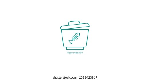 Organic Waste Bin Vector Icon for Composting and Sustainable Waste Management