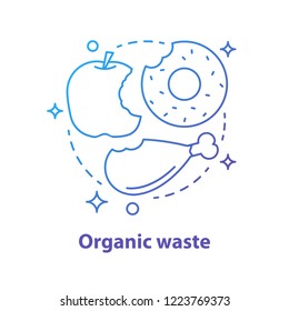 Organic waste concept icon. Food compost. Garbage sorting idea thin line illustration. Vector isolated outline drawing