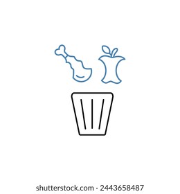 organic waste concept line icon. Simple element illustration. organic waste concept outline symbol design.