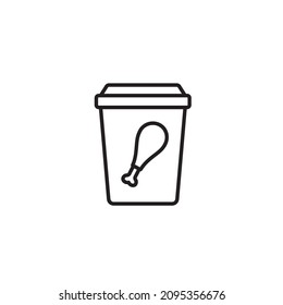 Organic waste container simple thin line icon vector illustration. For web and mobile UI UX