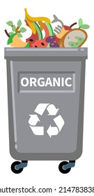 Organic waste garbage container. Compost recycling bin
