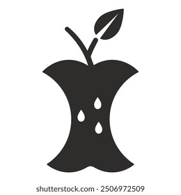 organic waste icon, apple pie symbol, food leftovers, flat vector illustration on white background