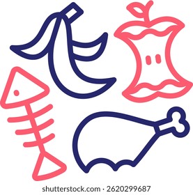 Organic Waste Icon Color Vector Illustration