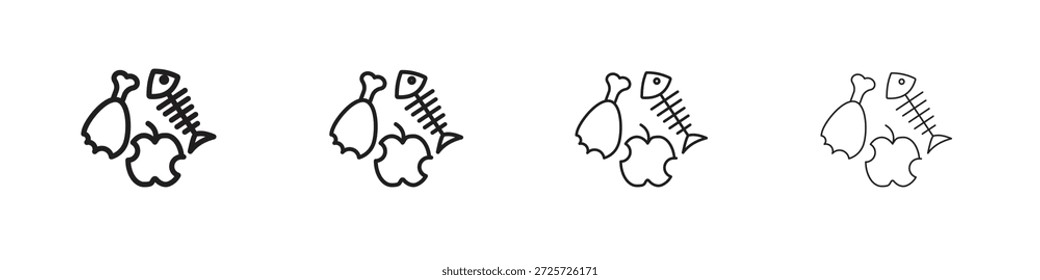 Concepto de icono de residuos orgánicos. Símbolo de línea delgada. Vector de estilo de contorno simple
