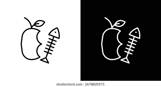 Elementos de diseño de iconos de residuos orgánicos para Diseños gráficos. Iconos del vector