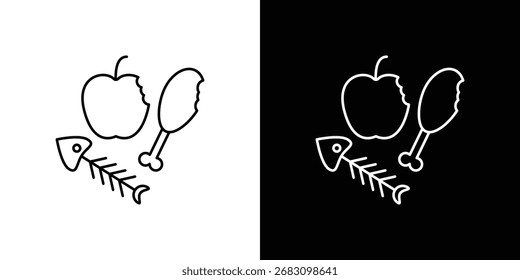Icono de residuos orgánicos en trazo editable. Ilustración vectorial EPS 10.