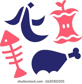 Organic Waste Icon Fill Vector Illustration
