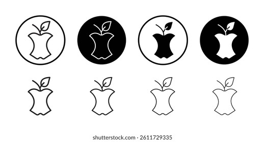 Organic waste icon Flat simple outline set