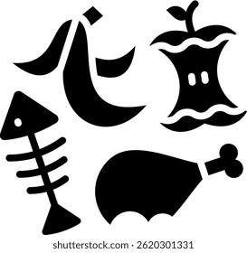 Organic Waste Icon Glyph Vector Illustration