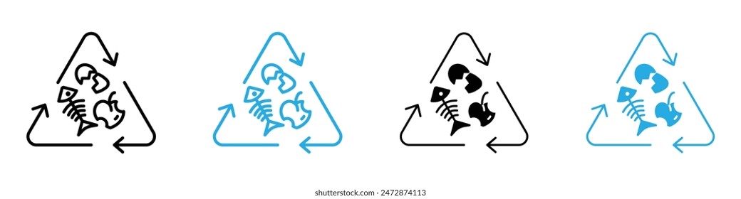 Organic Waste Icon for Recycling Programs, Composting, and Environmental Awareness Illustrations